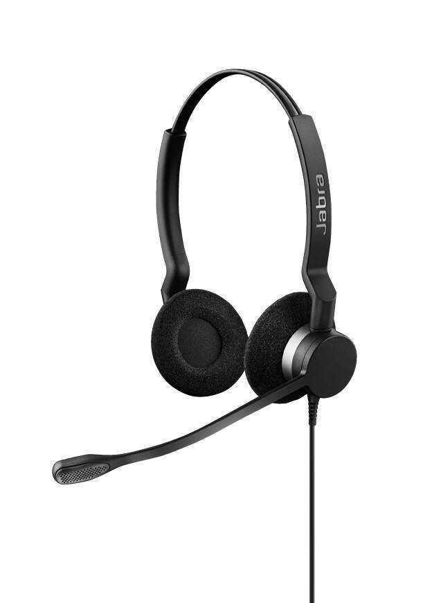 Angle. Jabra - BIZ 2300 QD Duo Headset - Stereo - Wired - 150 Hz - 4.50 kHz - Over-the-head - Binaural - Supra-aural - 3.53 ft Cable - Black.