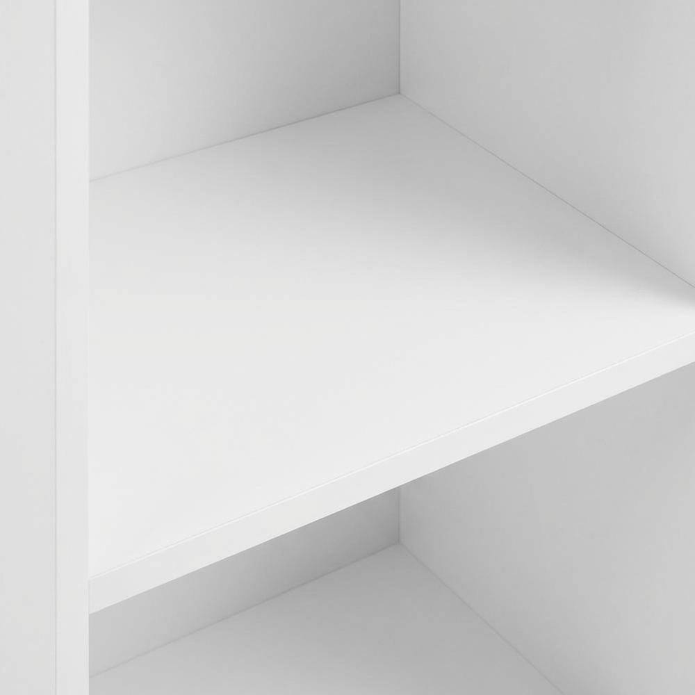 Alt View 1. FurniFact - White 2-Tier Open Shelf Bookcase with Stylish Wooden Design - White.