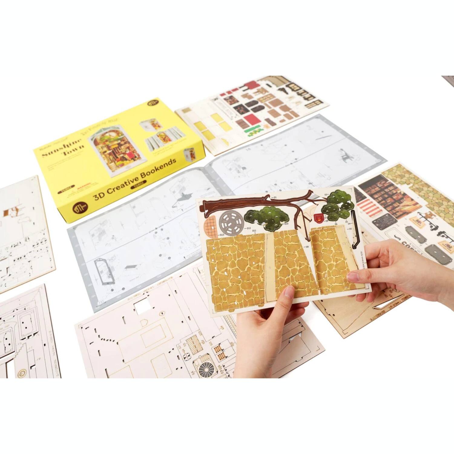 Alt View 1. 3D Puzzle - DIY 3D Book Nook Kit Sunshine Town 246 pcs.