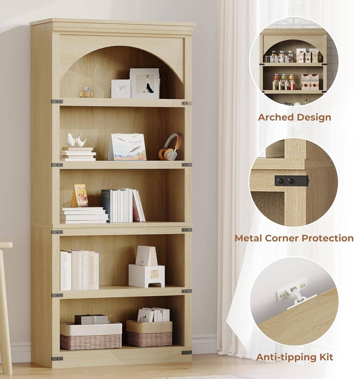 Arched Design  
Metal Corner Protection  
Anti-tipping Kit