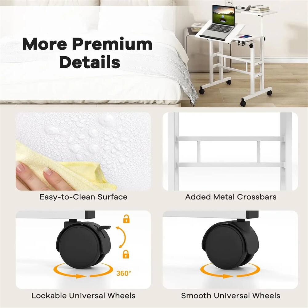 More Premium Details

- Easy-to-Clean Surface
- Added Metal Crossbars
- 360° Lockable Universal Wheels
- Smooth Universal Wheels