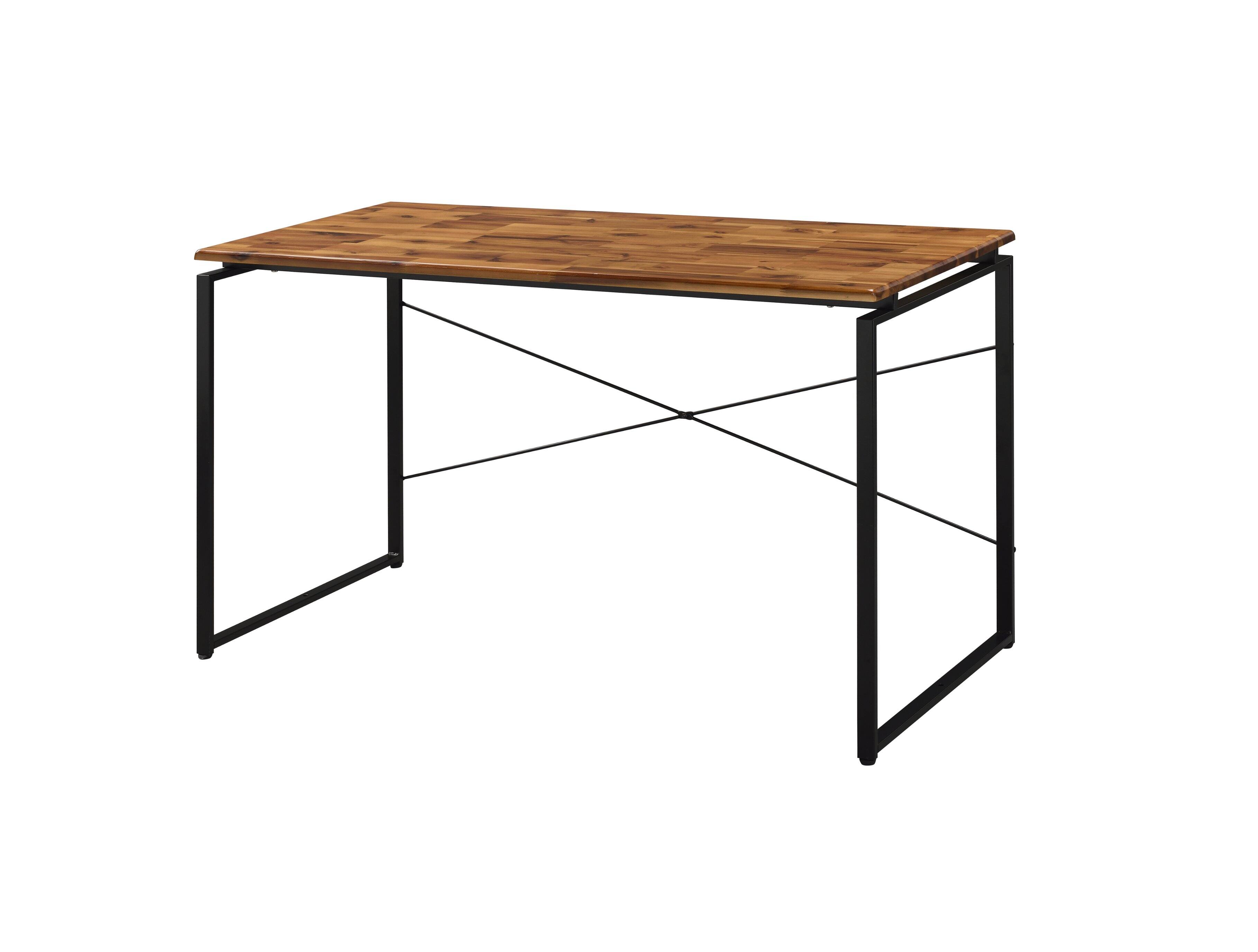 Front. TinyHomie - Jurgen Oak and Black Finish Writing Desk - Black and Oak.