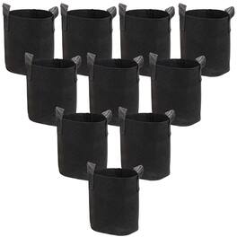 Sunnydaze - Set of 10 Nonwoven Polypropylene Grow Bag with Handles - 2 gallon - Black