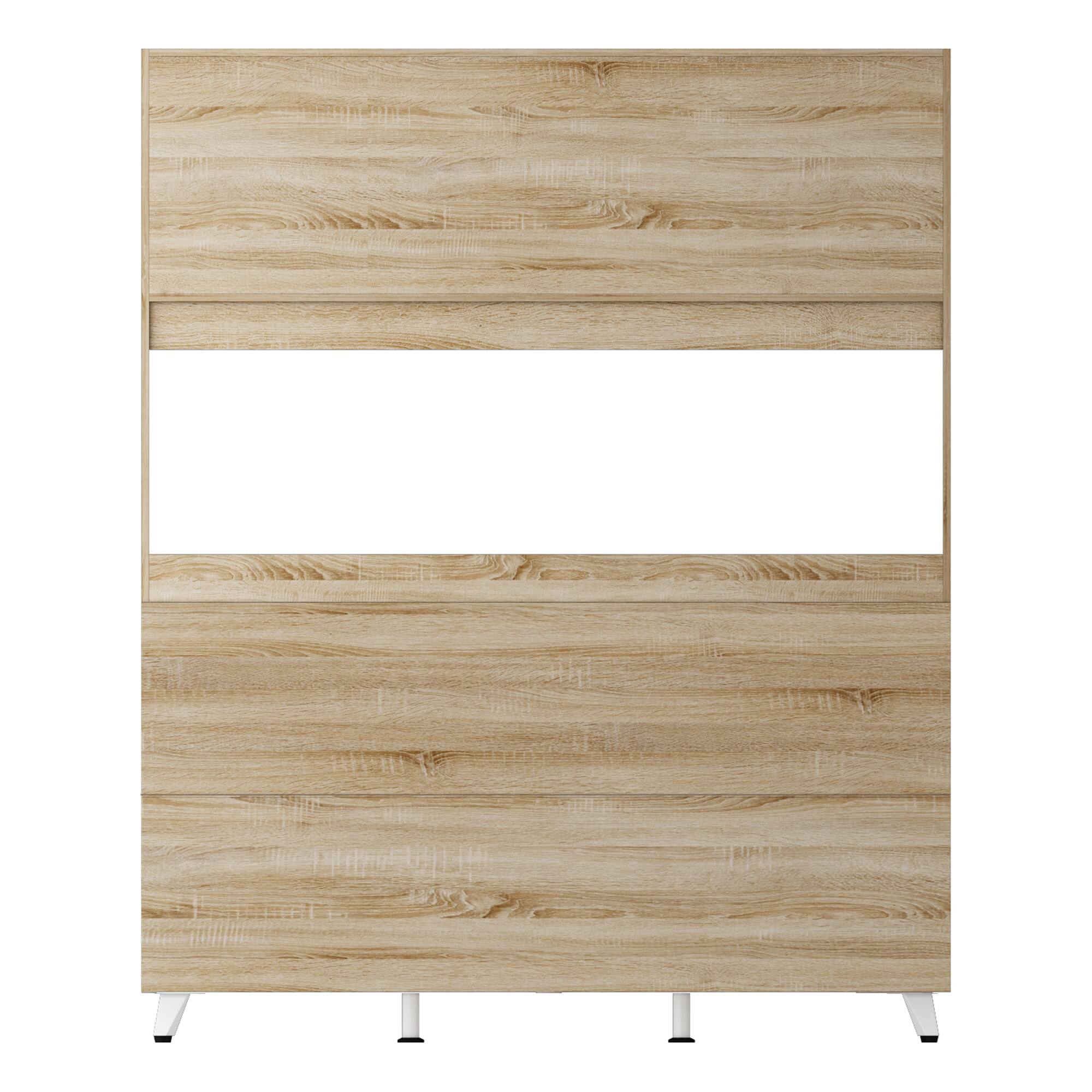 Back. FUFU & GAGA - FUFU&GAGA Modern Kitchen Storage Hutch: All - in - One Organizer for Contemporary Kitchens - White & Wooden.