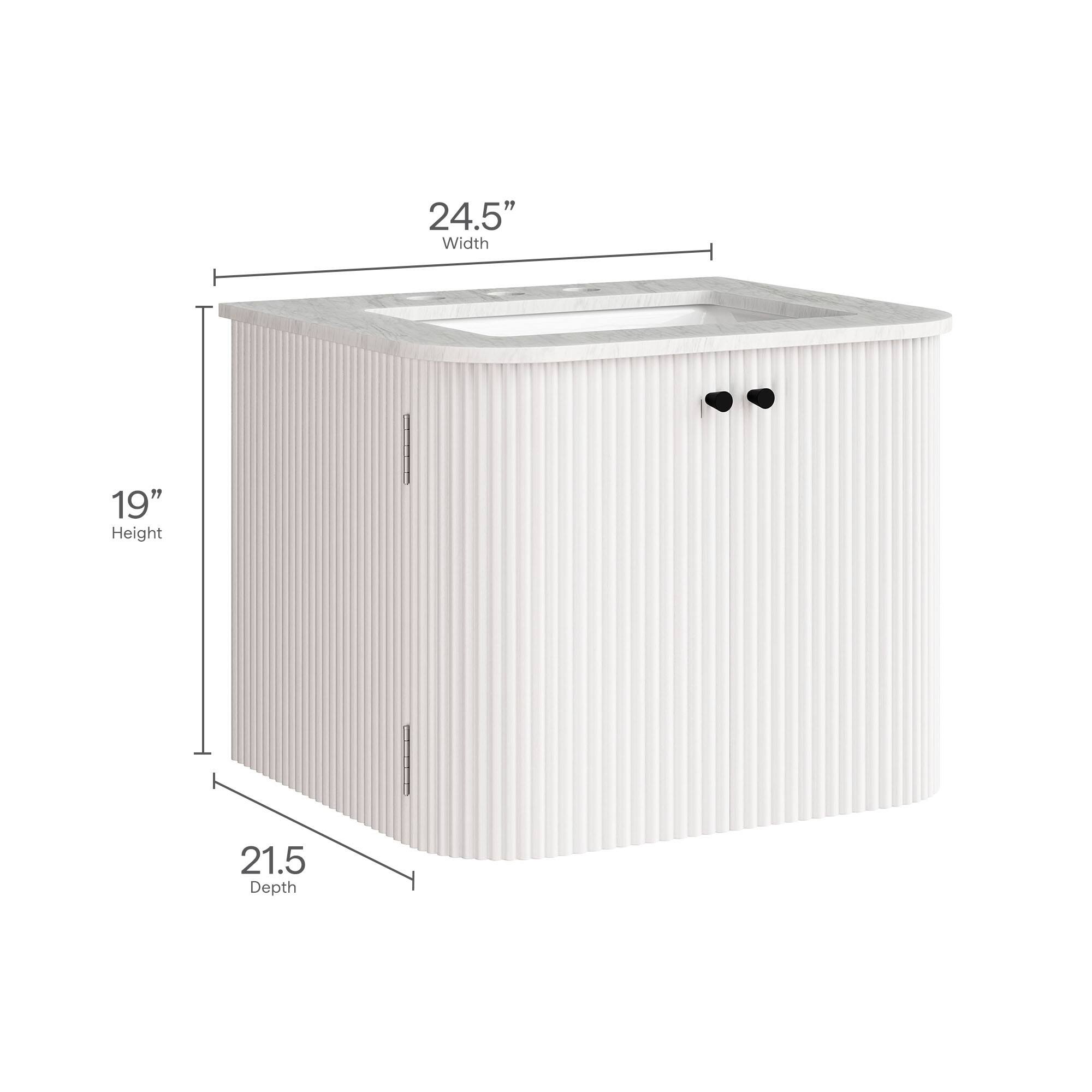 24.5" Width  
19" Height  
21.5" Depth