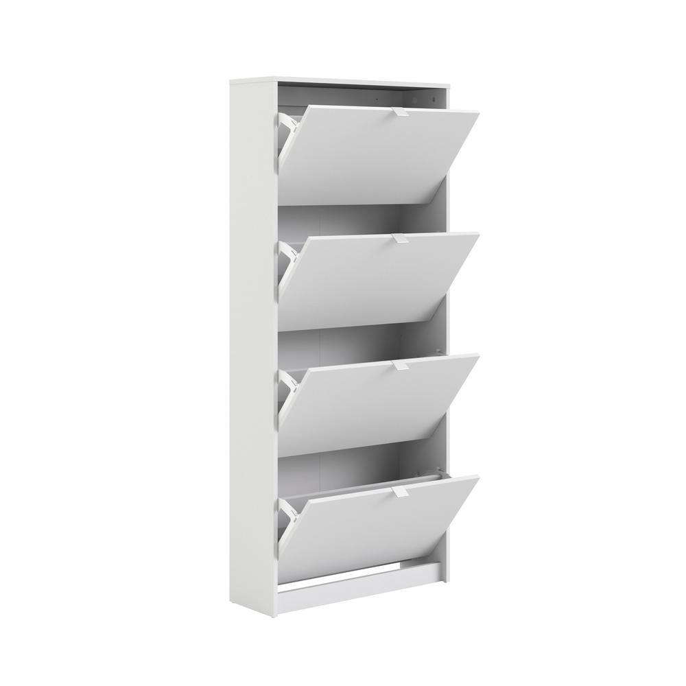 Back. Tvilum - Bright 4 Drawer Shoe Cabinet - White.