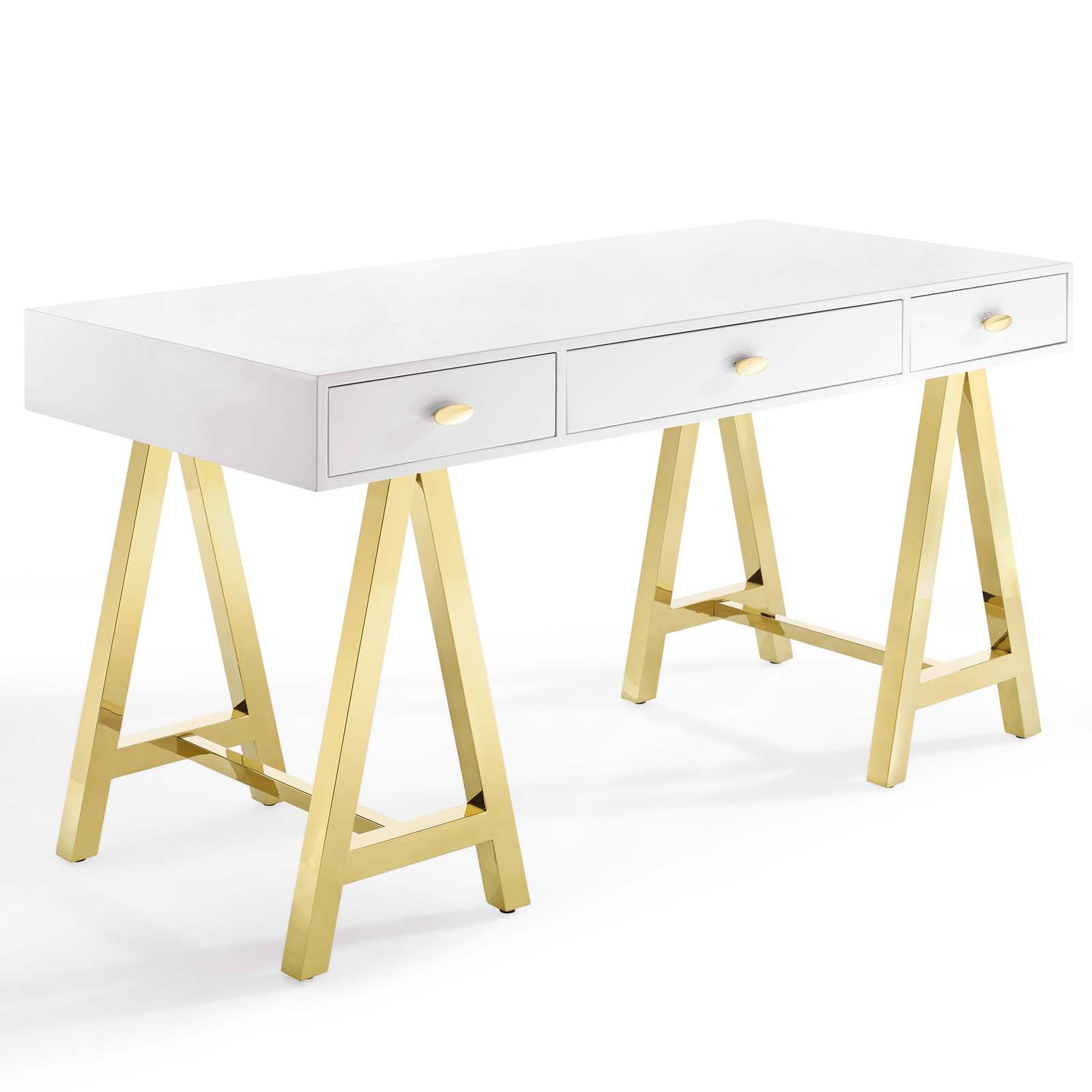 Angle. Modway - Jettison Office Desk by Modway - Gold White.