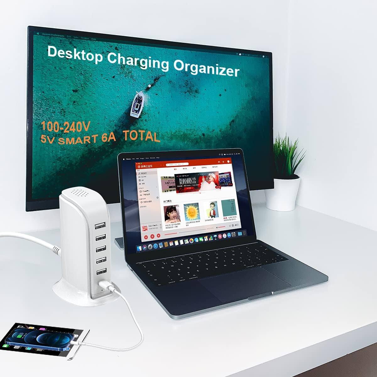 Desktop Charging Organizer  
100-240V 5V SMART 6A TOTAL