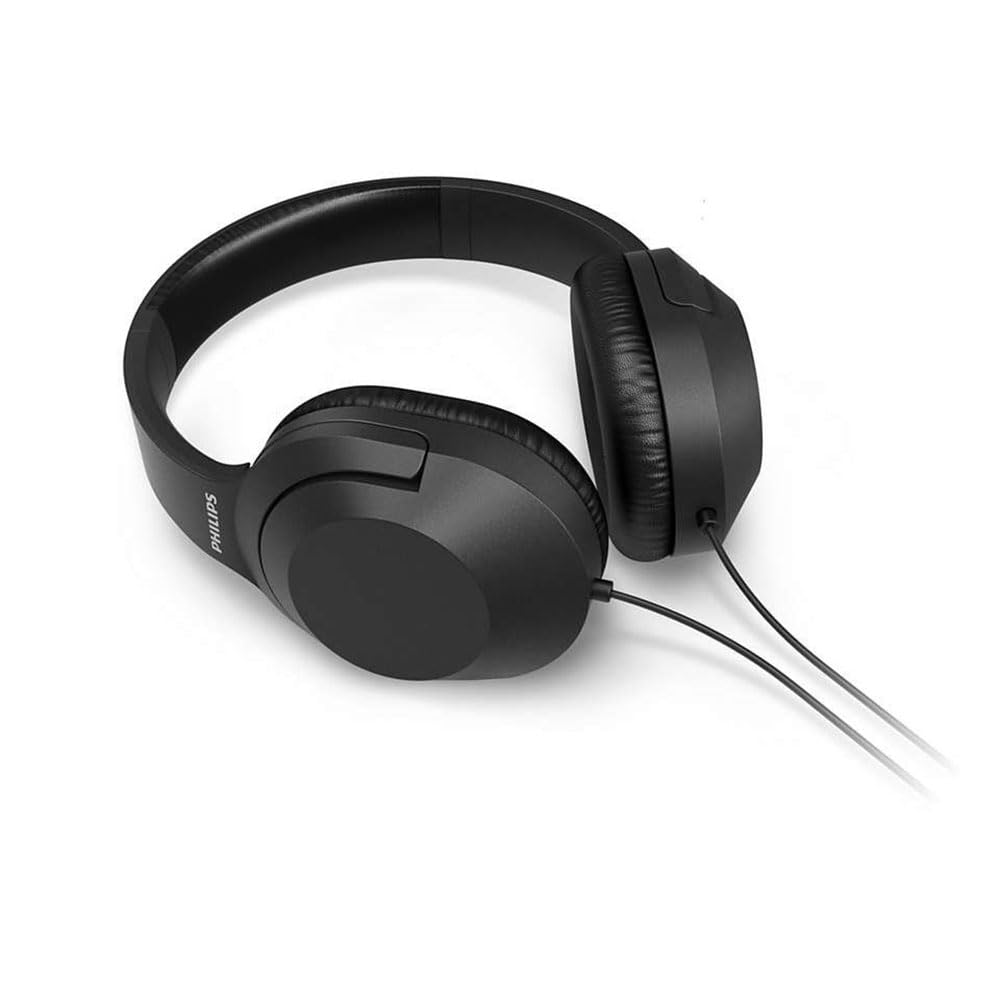 Back. Philips - Wired Over-Ear Stereo Headphones 40mm Neodymium Drivers, 2m Cable, Passive Noise Isolation, Lightweight Adjustable Hea.. - Black.