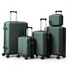 Front. Winado - 12"/16"/20"/24"/28" Carry on 5 Piece PP Hardside Luggage Suitcase Set with Built-in Lock Spinner Wheels Travel Business - Green.