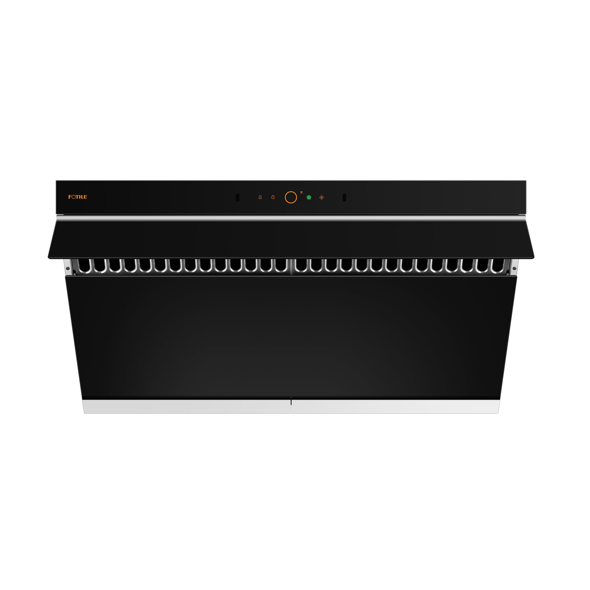 Angle. FOTILE - FOTILE 36" 1100CFM Under Cabinet|Wall Mount Range Hood in Black Tempered Glass - Black.