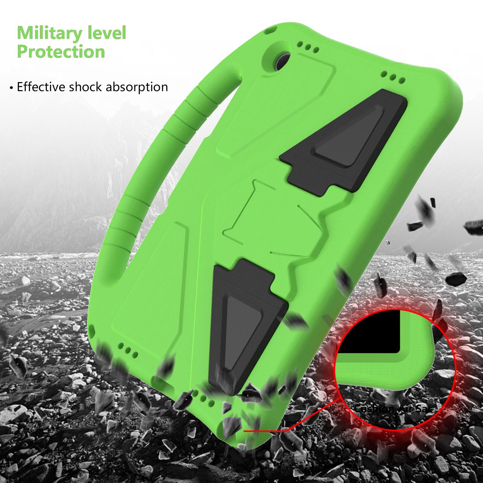 Military level Protection  
Effective shock absorption