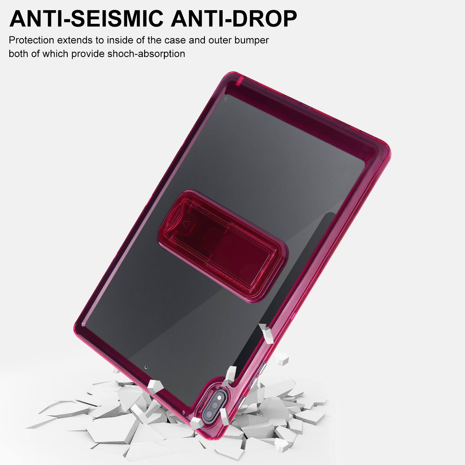 ANTI-SEISMIC ANTI-DROP  
Protection extends to inside of the case and outer bumper both of which provide shock-absorption