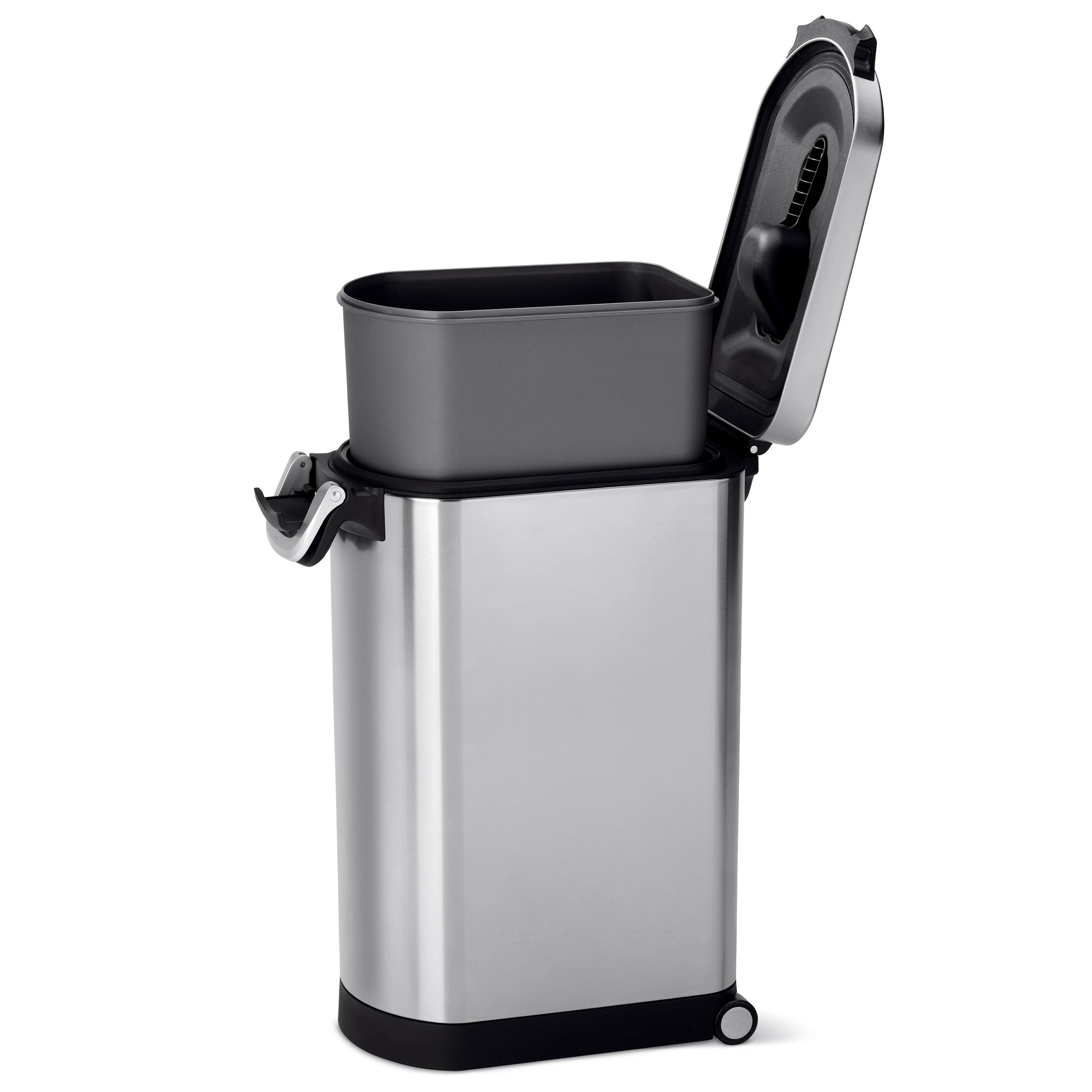 Alt View 4. simplehuman - x-large pet food can, brushed stainless steel - Brushed.