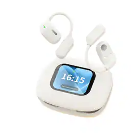 SKRAN - AI Translation Earbuds,Noise Reduction Translation Headphone,with Smart Touch Screen for Travel Business Learning - Beige
