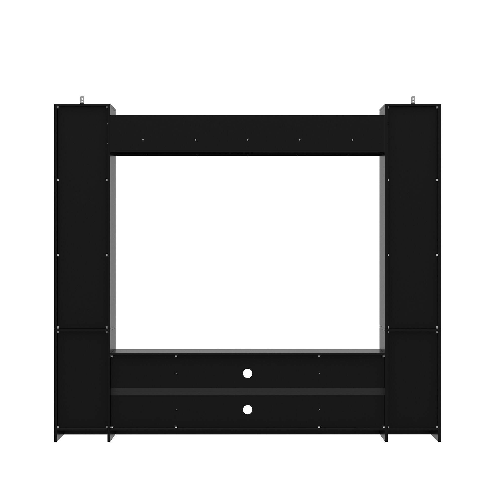 Back. Famapy - Famapy Enclosed Entertainment Center Upto 60 - Inch TVs Cable - Managed TV Stand - Black.