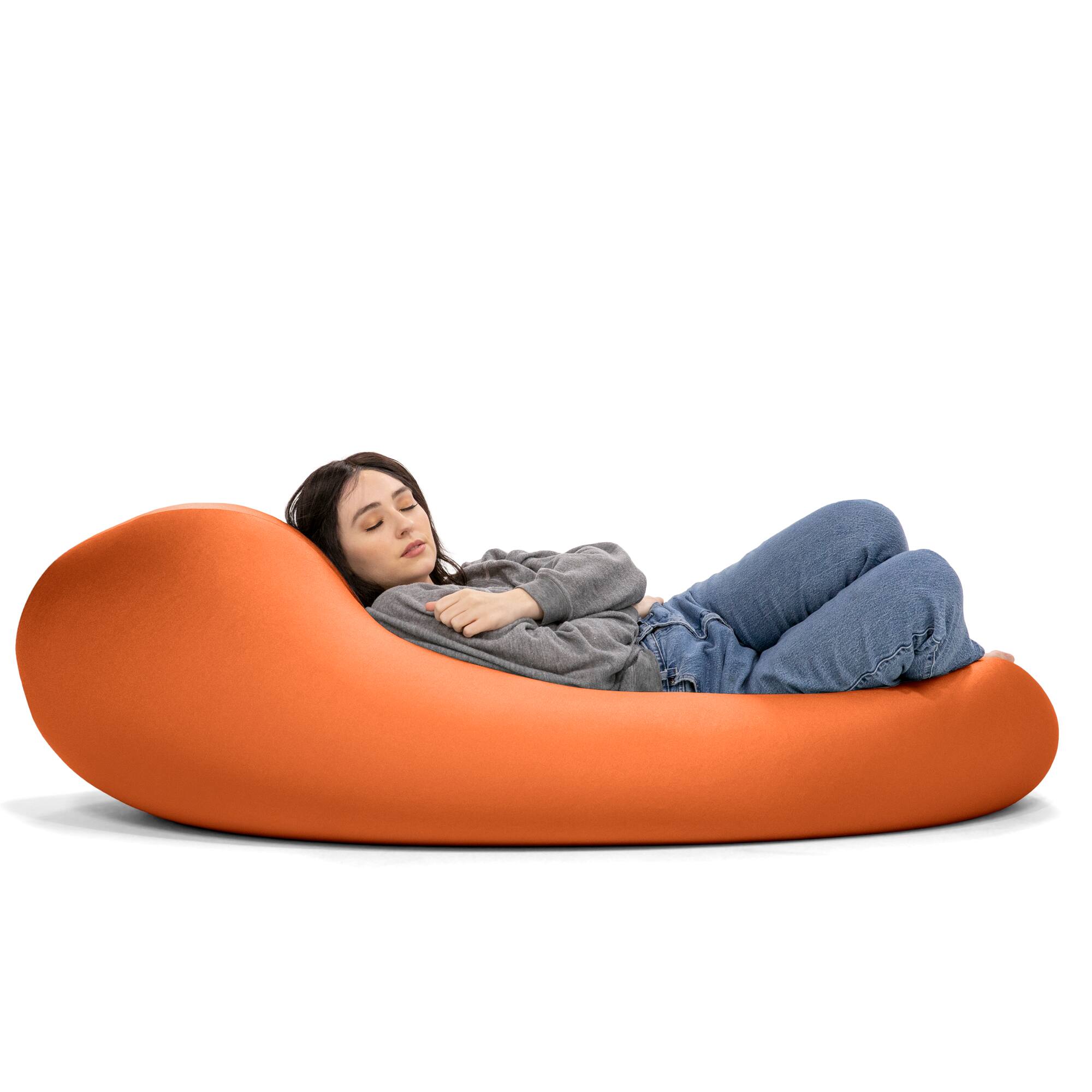 Angle. Jaxx - Nimbus Spandex Bean Bag Chair, Large, Orange - Orange.