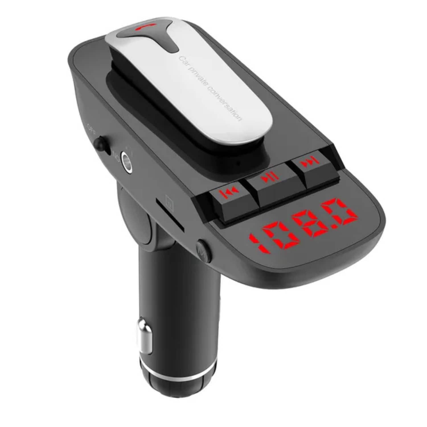 Stock Preferred - Car FM Transmitter with Wireless Earpiece