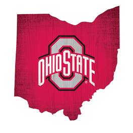 Fan Creations - Ohio State Buckeyes 12" Logo State Sign - Multicolor