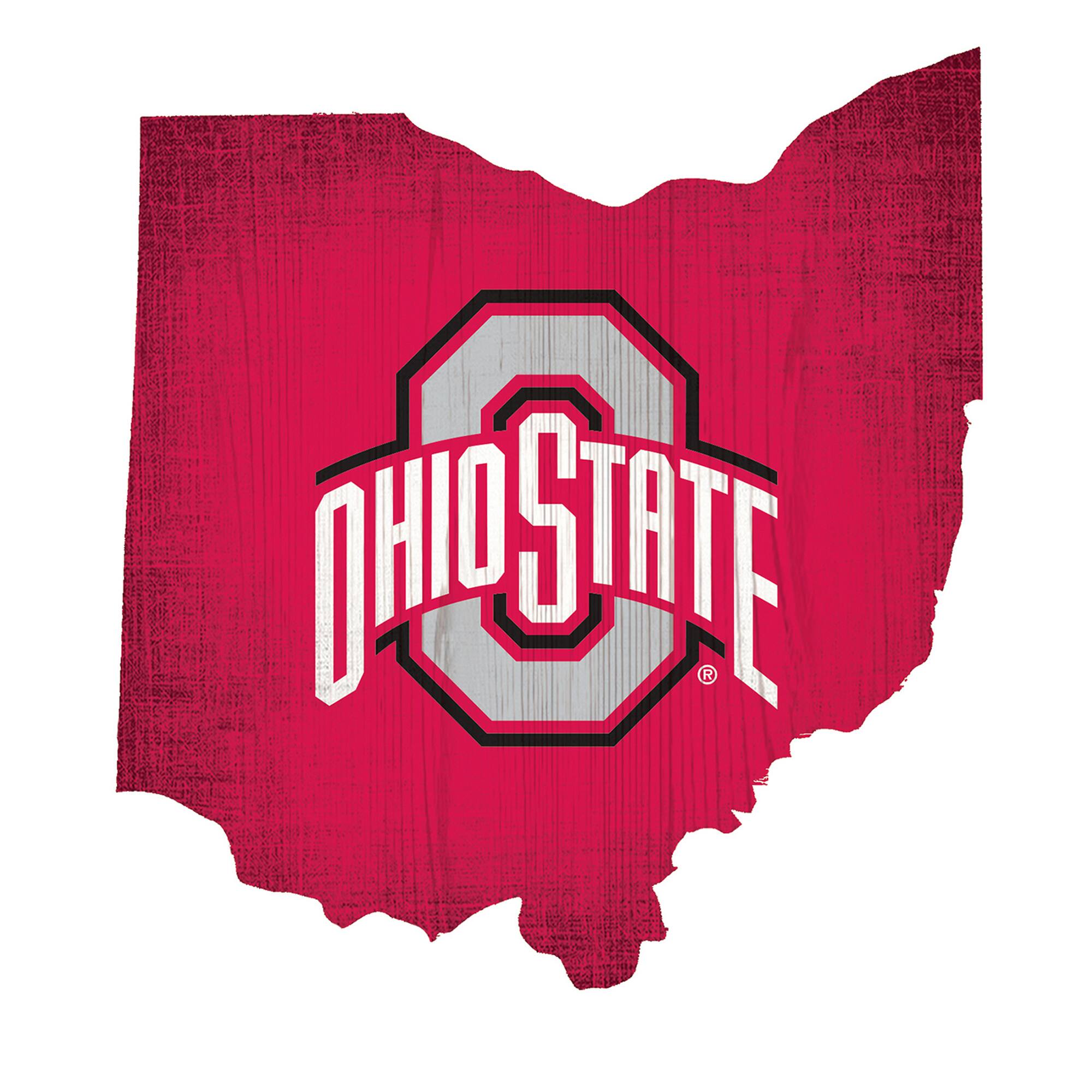 Ohio State Buckeyes 12" Logo State Sign