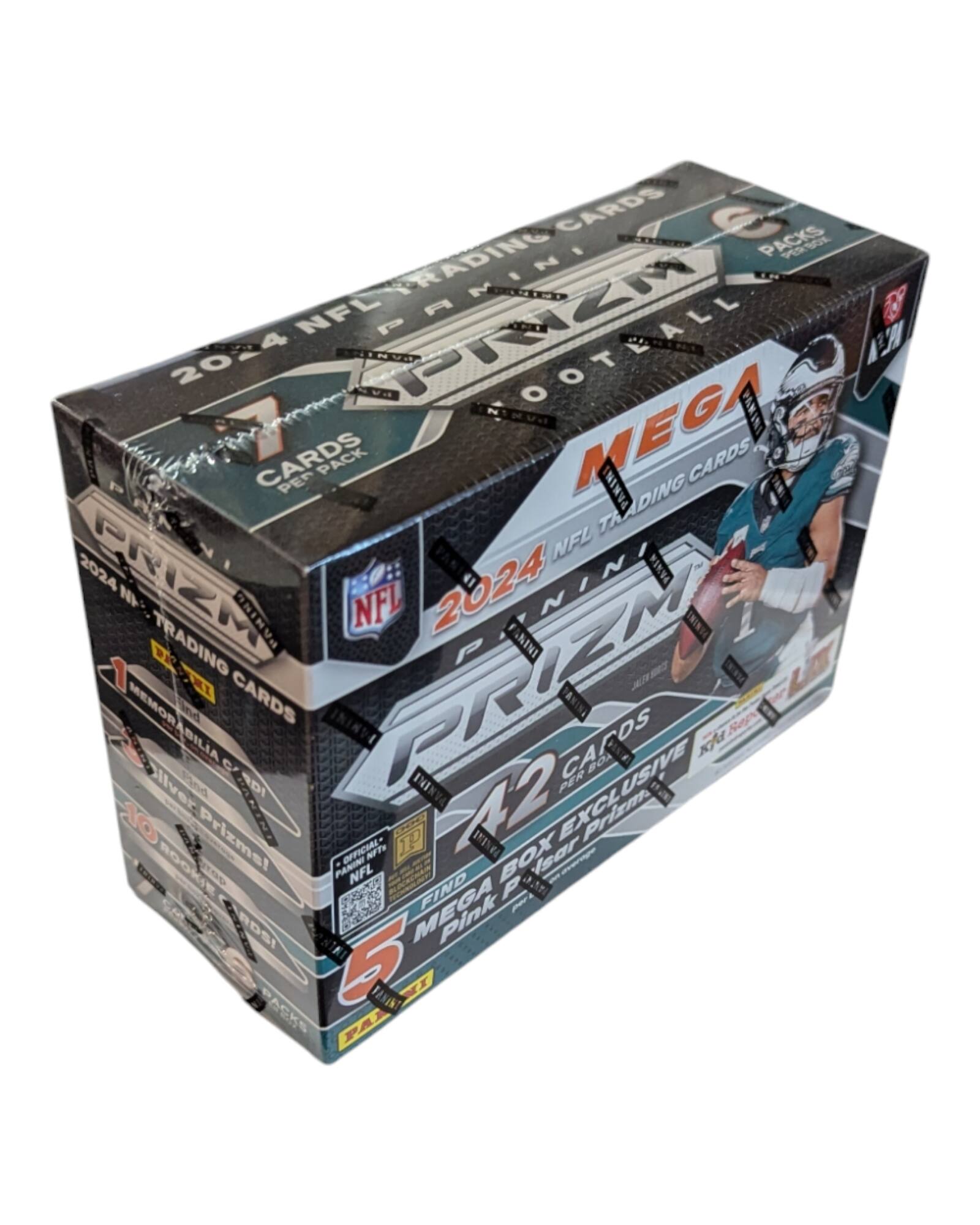 2024 NFL Trading Cards  
Panini Prizm  
Mega Box  
122 Cards Per Box  
Exclusive  
1 Mega Pink Prizm  
5 Packs Per Box  
12 Cards Per Pack  
1 Memorabilia Card Per Box  
1 Rookie Card Per Box  
1 Prizm Card Per Box  
1 Prizm Refractor Card Per Box  
1 Prizm Refractor Card Per Box  
1 Prizm Refractor Card Per Box  
1 Prizm Refractor Card Per Box  
1 Prizm Refractor Card Per Box  
1 Prizm Refractor Card Per Box  
1 Prizm Refractor Card Per Box  
1 Prizm Refractor Card Per Box  
1 Prizm Refractor Card Per Box  
1 Prizm Refractor Card Per Box  
1 Prizm Refractor Card Per Box  
1 Prizm Refractor Card Per Box  
1 Prizm Refractor Card Per Box  
1 Prizm Refractor Card Per Box  
1 Prizm Refractor Card Per Box  
1 Prizm Refractor Card Per Box  
1 Prizm Refractor Card Per Box  
1 Priz