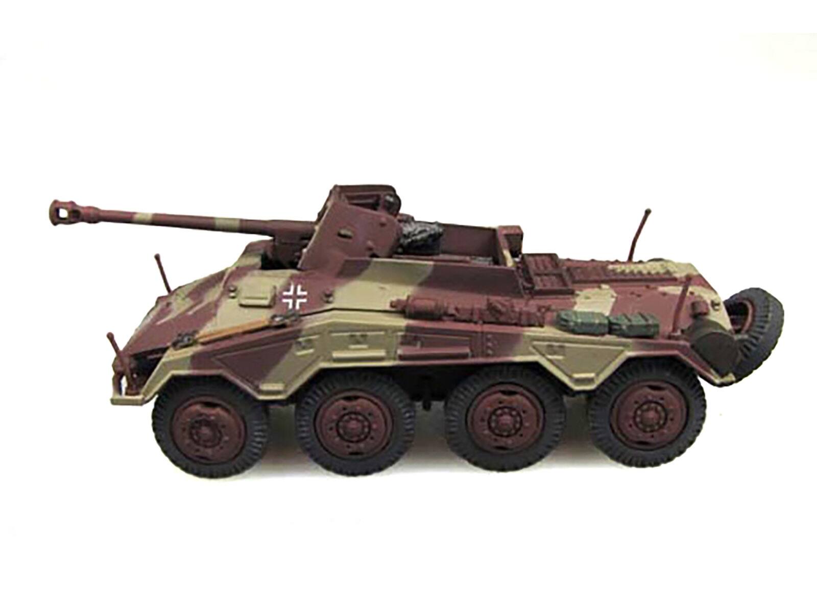 Angle. Panzerstahl - Sd.Kfz. 234/4 Armored Vehicle "Unidentified Unit Western Front" (1945) German 1/72 Diecast Model by Panzerstahl - Multicolor.