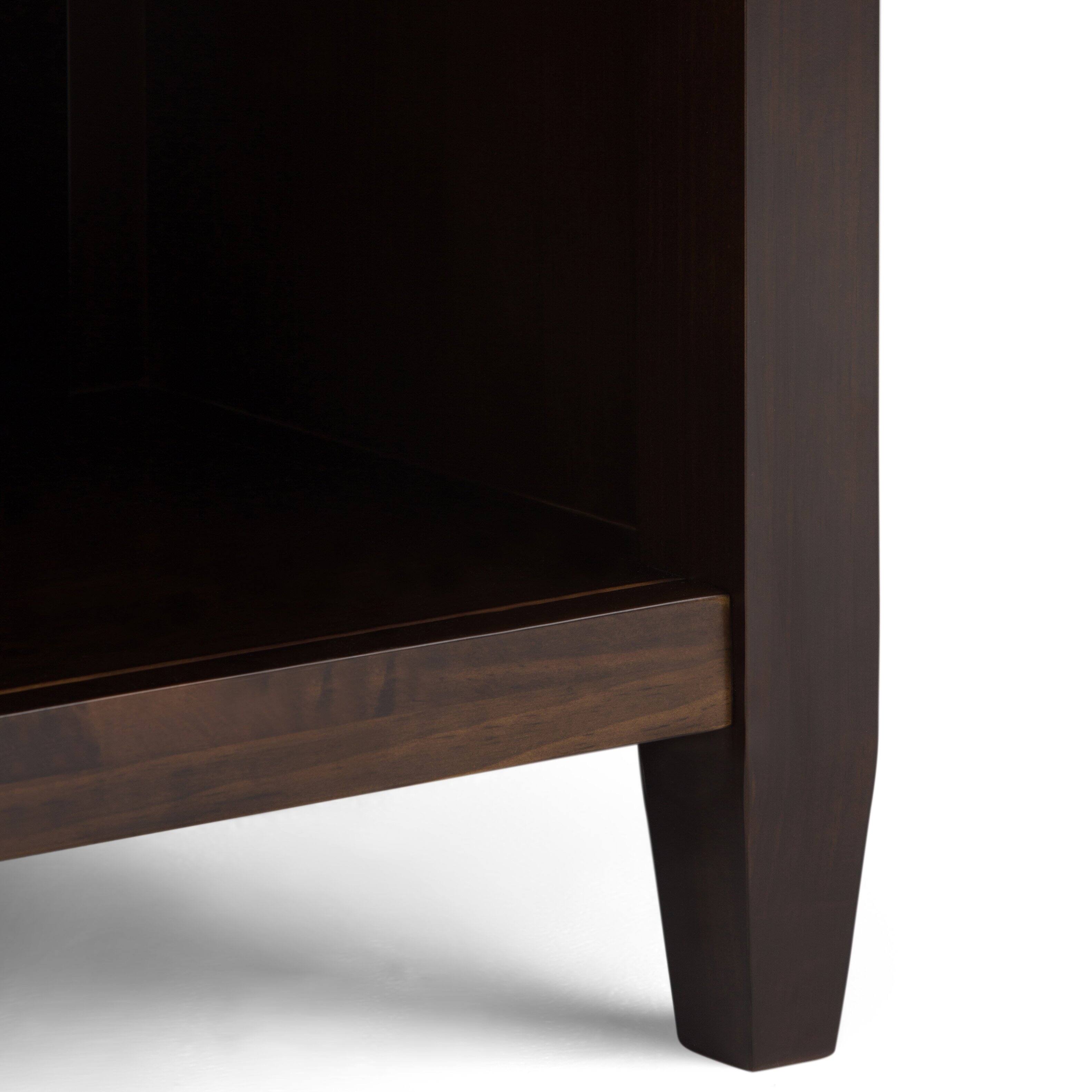 Alt View 6. Simpli Home - Carlton 24 inch Bedside Table (Set of 2) - Dark Tobacco Brown.
