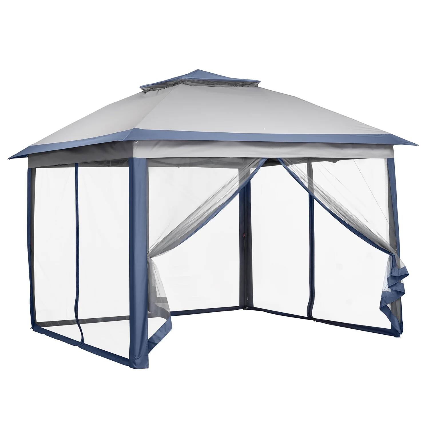 Front. Ainfox - Ainfox Pop Up Gazebo Outdoor Canopy Tent with Mosquito Netting for Patio Garden Backyard - Blue.