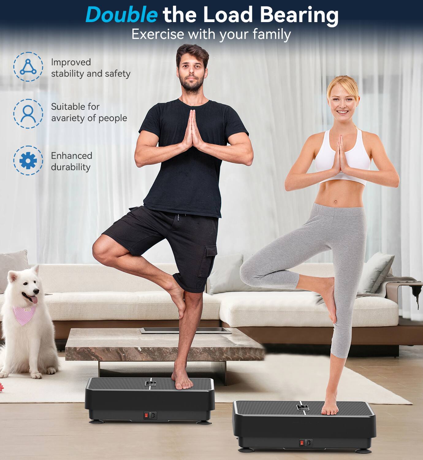 Double the Load Bearing  
Exercise with your family  

- Improved stability and safety  
- Suitable for a variety of people  
- Enhanced durability