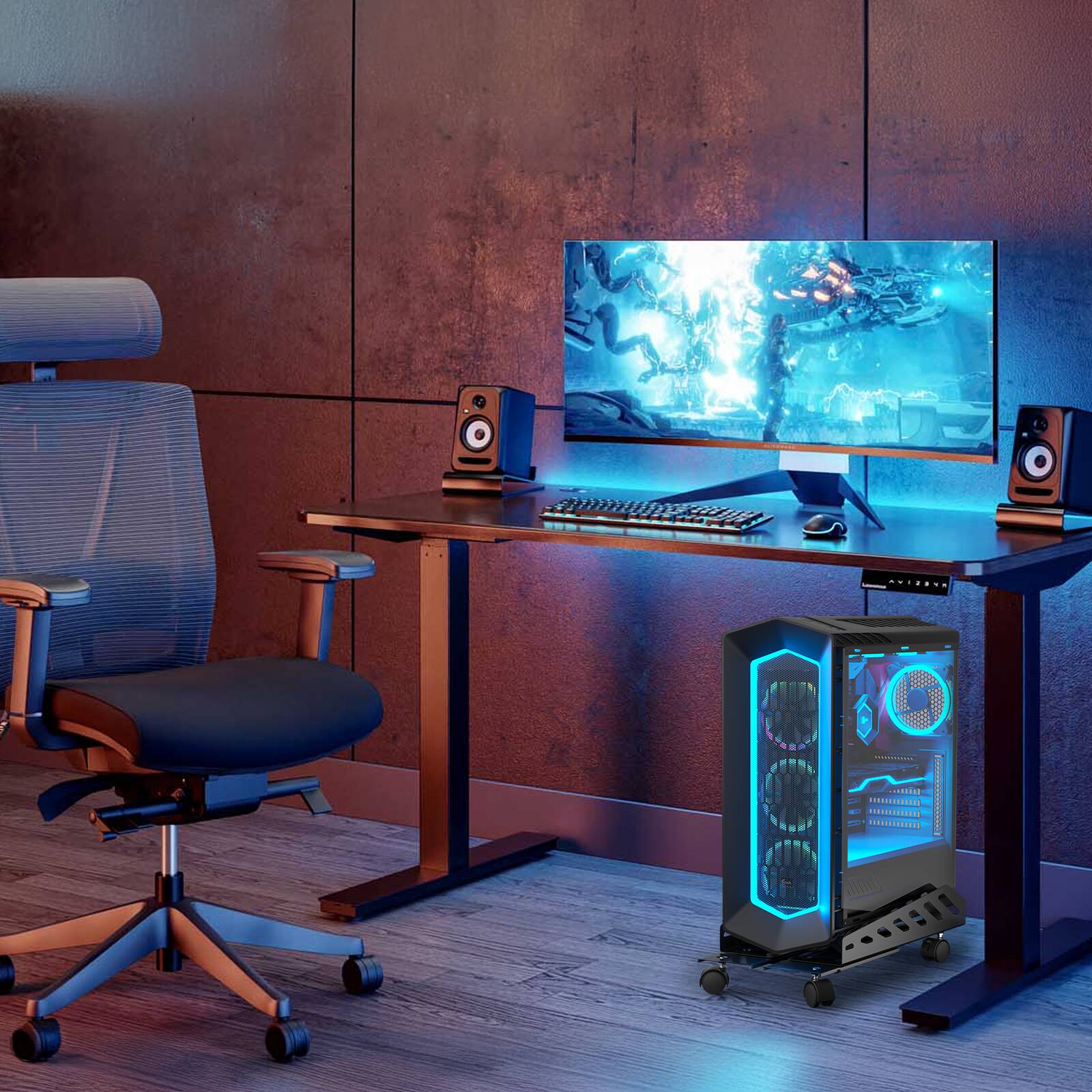 Alt View 9. AGPtek - CPU Stand Computer Tower Stand - Black.