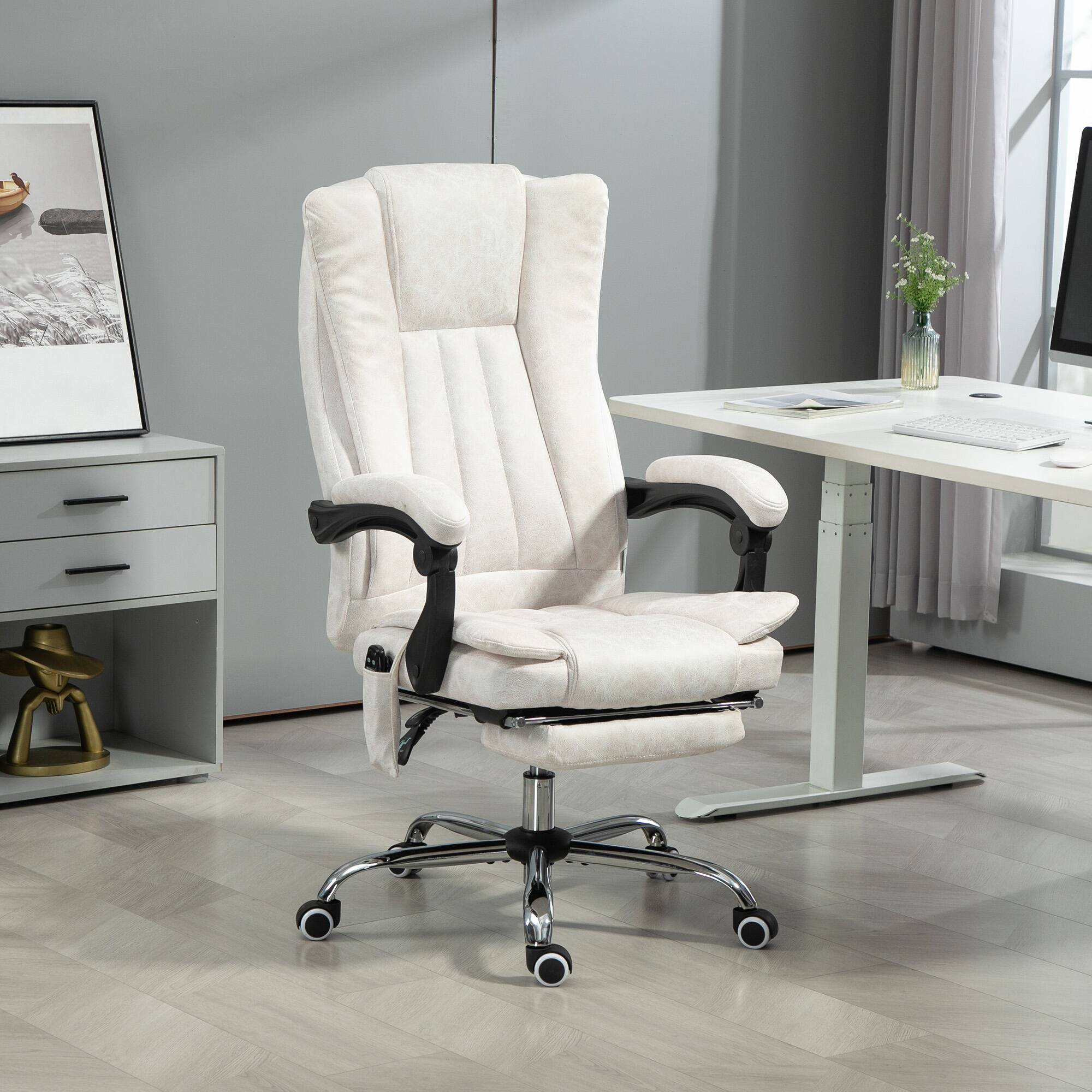 Alt View 1. Vinsetto - 6 Point Vibration Massage Office Chair, High Back Computer Chair with Heat, Adjustable Height - White.