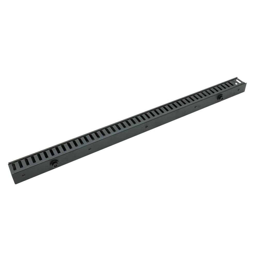 Alt View 2. RackSolutions - RackSolutions Vertical Plastic Cable Duct With Cover (34in Tall, Button Mount) - Black.