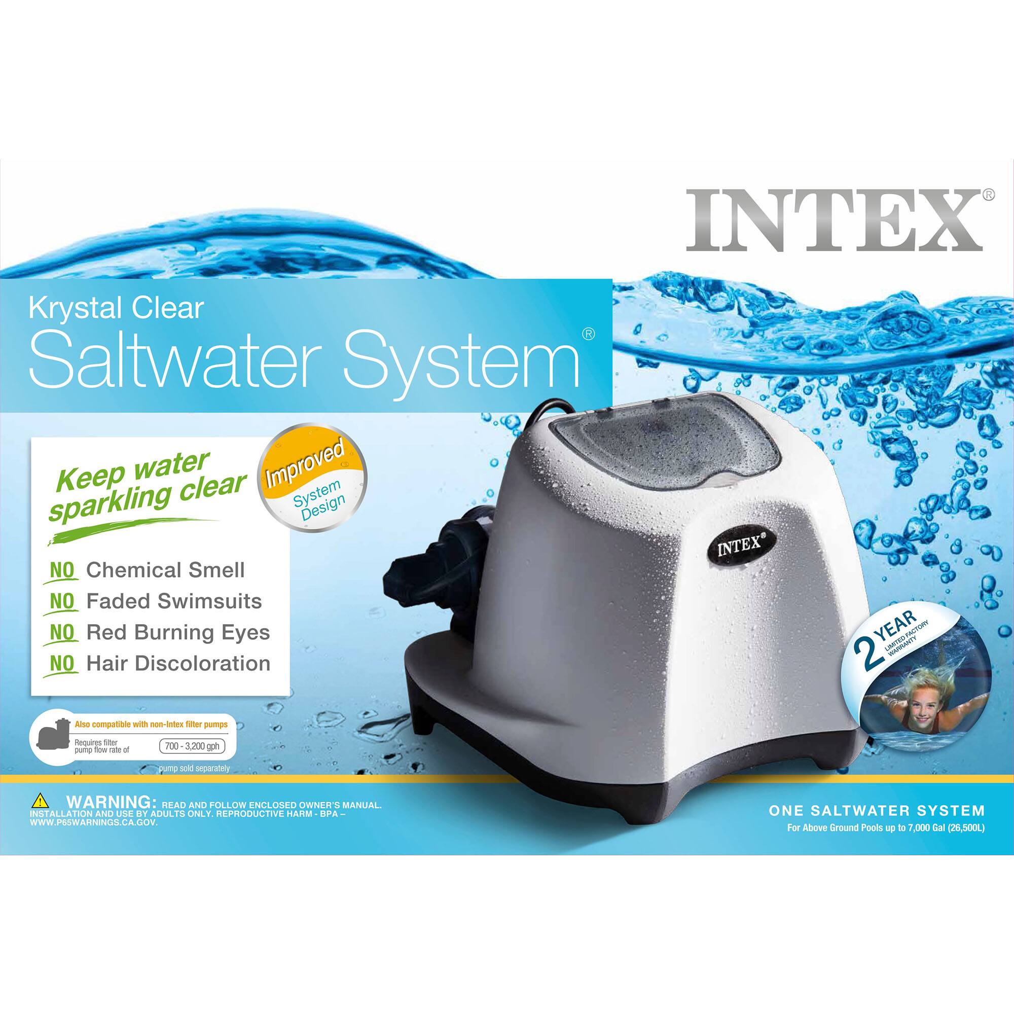 Alt View 17. Intex - Krystal Clear Saltwater System for 7000 Gallon Above Ground Swimming Pool.