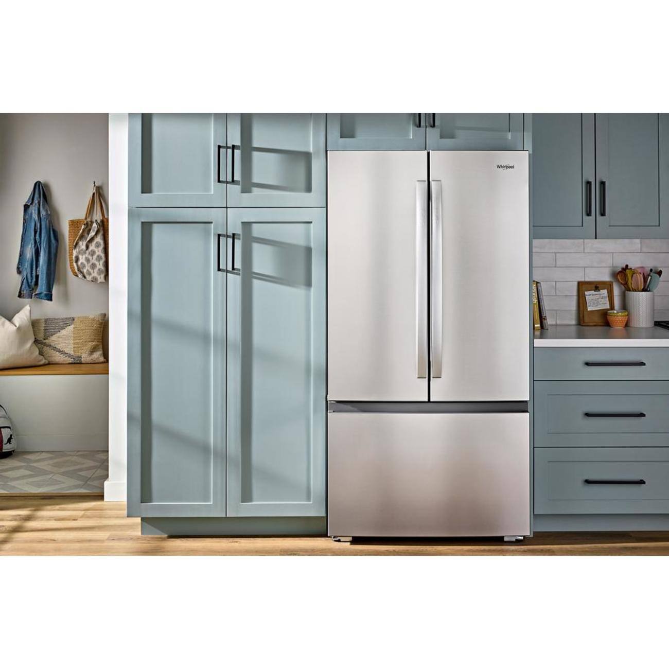 Alt View 2. Whirlpool - 36 in. Wide 24 cu. ft. 3-Door French Door Counter Depth Refrigerator - Fingerprint-Resistant Stainless Finish.