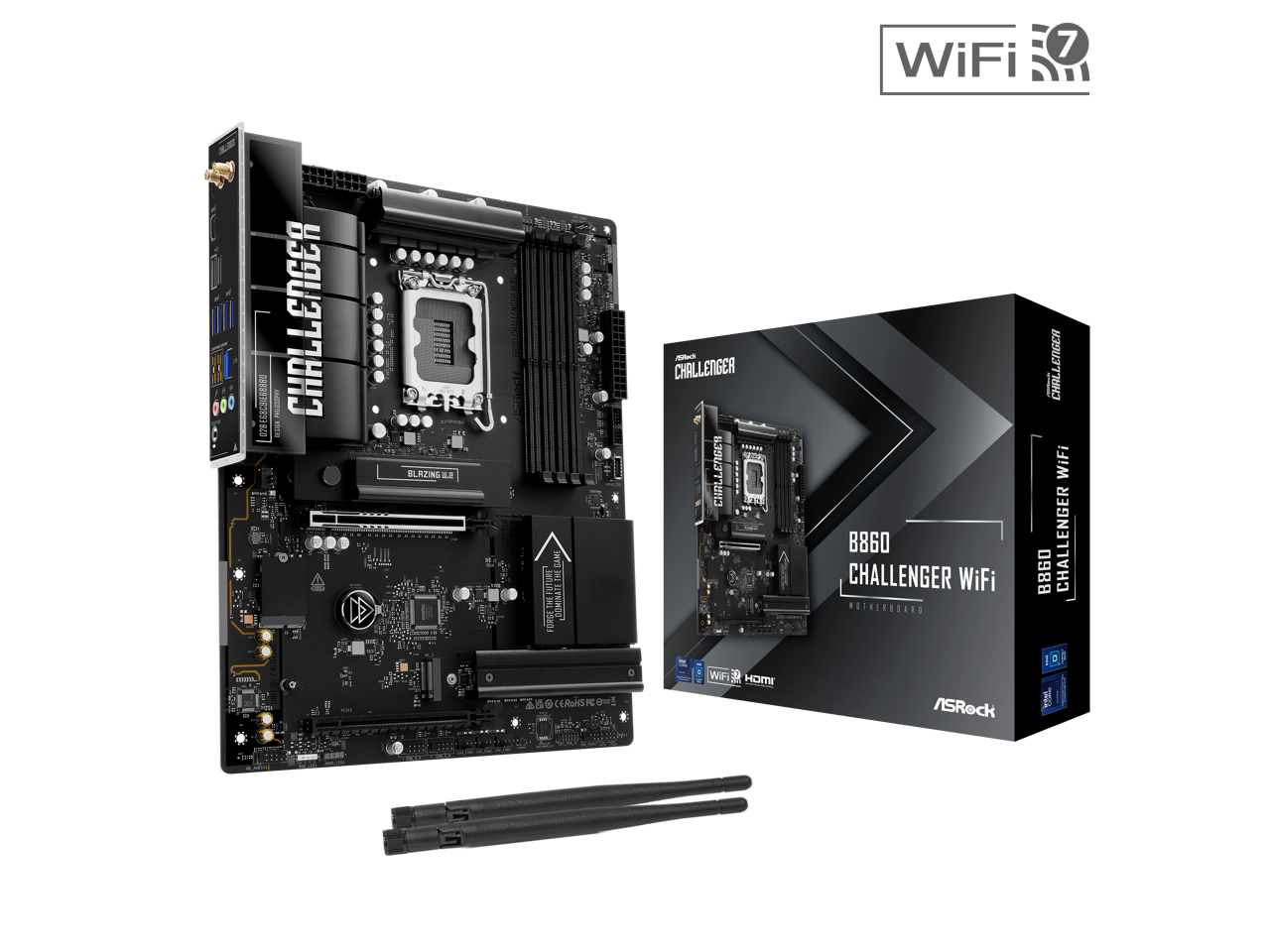 ASRock - B860 Challenger WiFi LGA 1851 Intel B860 ATX Motherboard