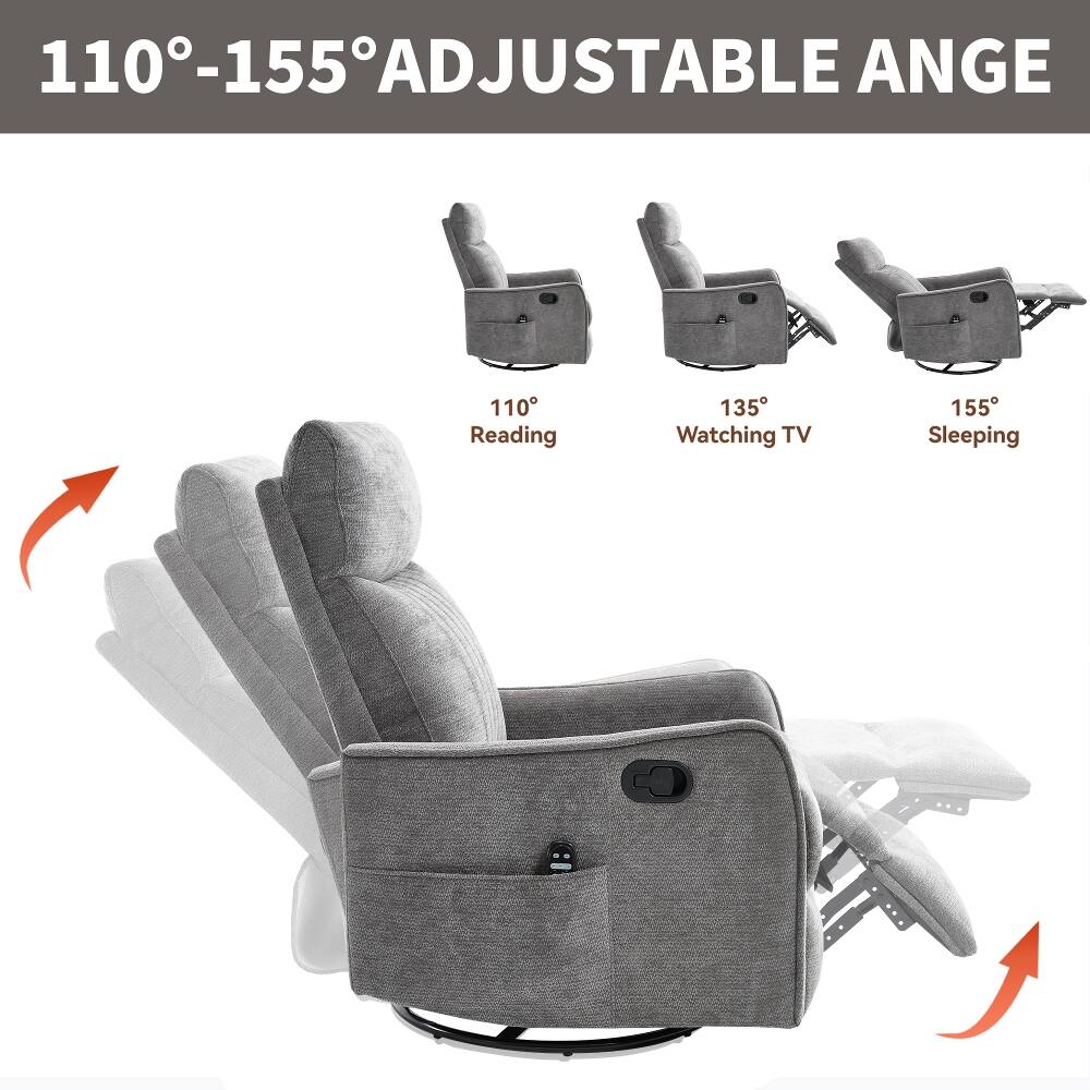 110-155° ADJUSTABLE ANGLE

110° Reading
135° Watching TV
155° Sleeping