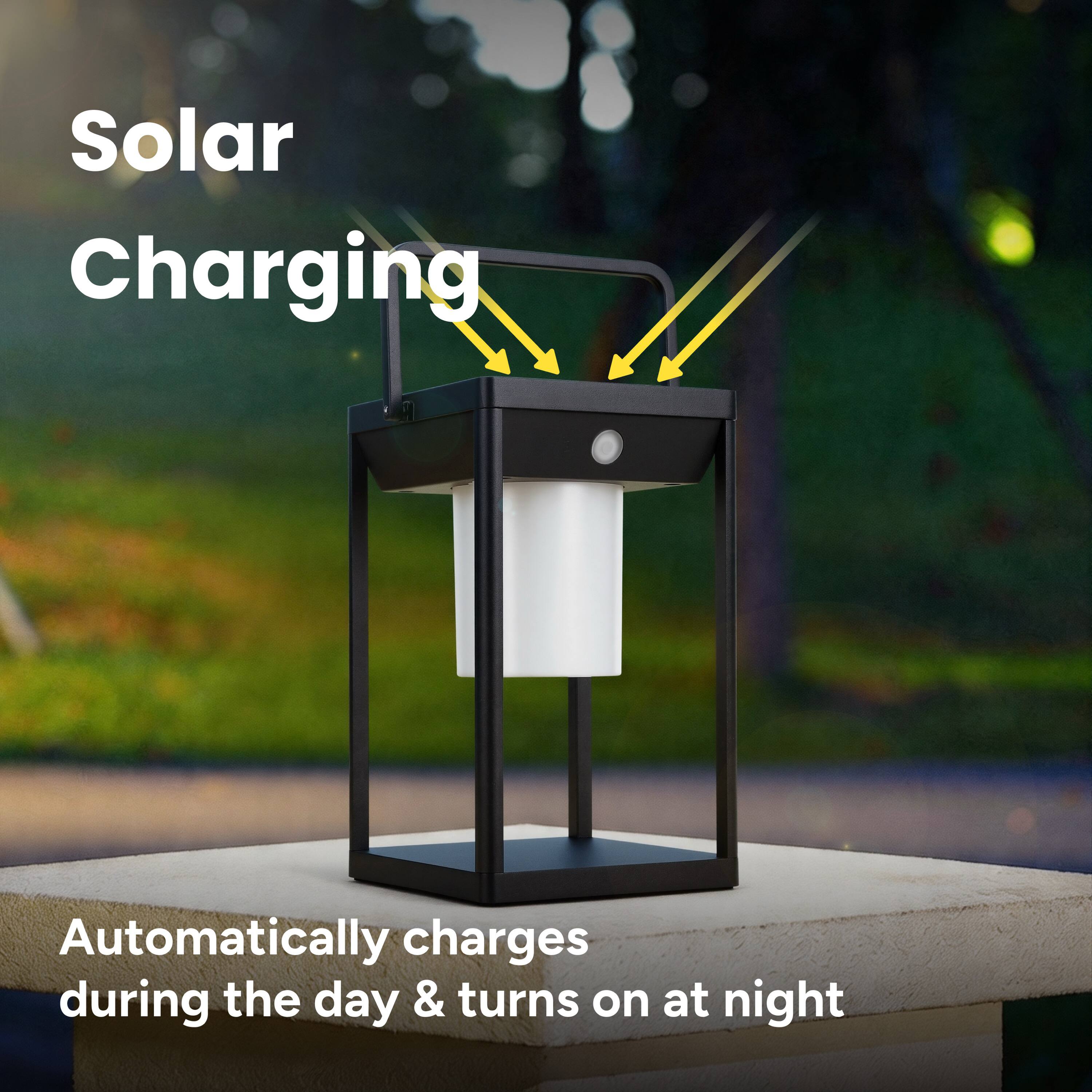 Solar Charging

Automatically charges during the day & turns on at night