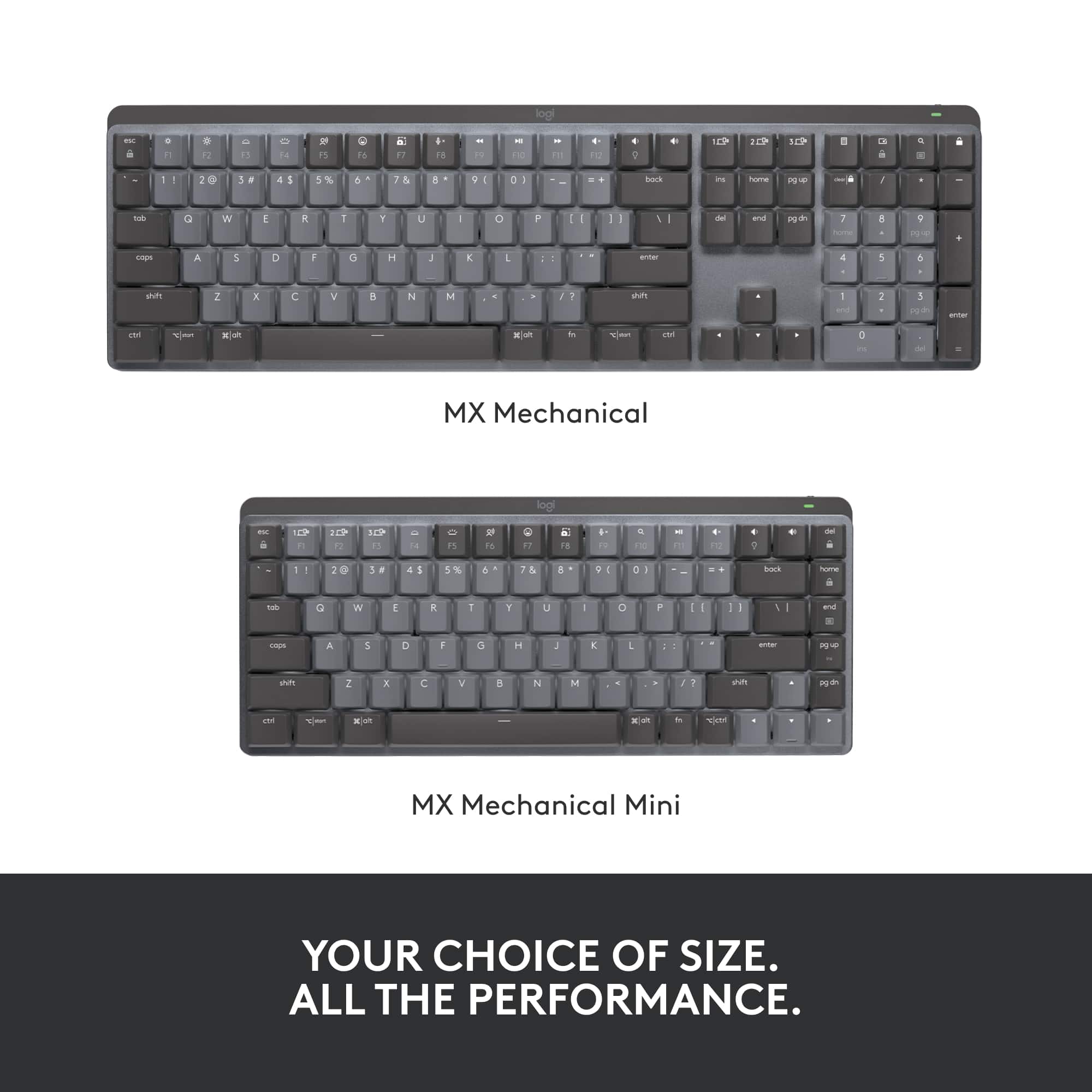 Logitech MX Mechanical Keyboard: Your Choice of Size. All the Performance.