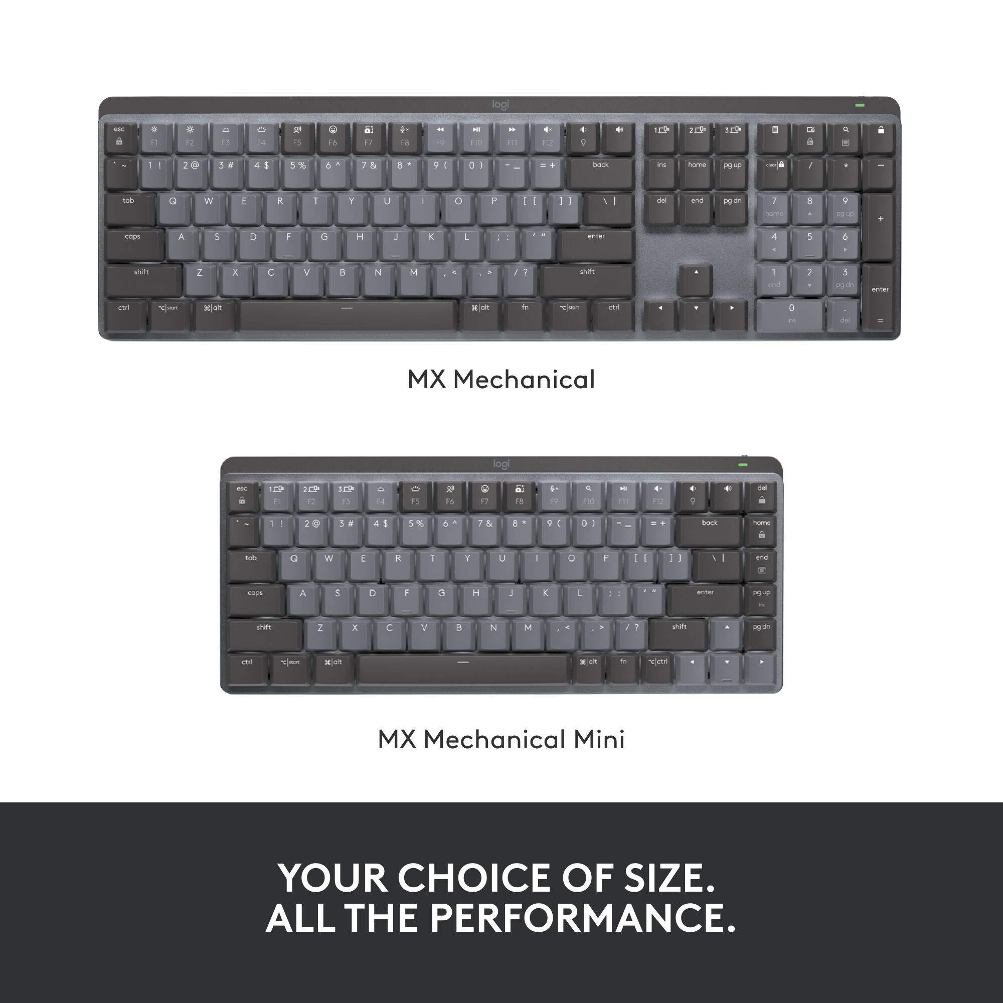 Logitech MX Mechanical Keyboard: Your Choice of Size. All the Performance.