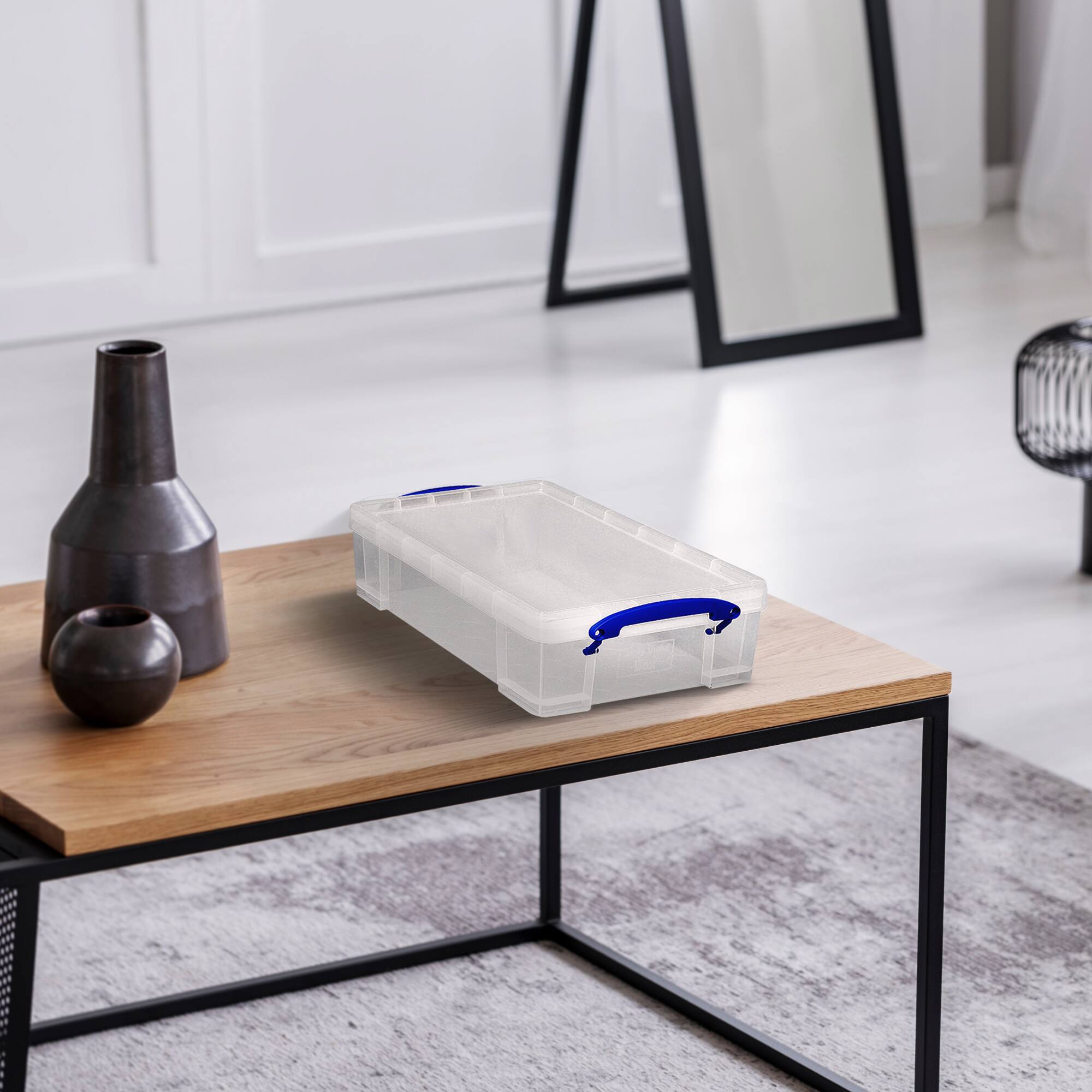 Alt View 3. Really Useful Box - Really Useful Box 8.1L Plastic Storage Container with Clip Lock Handle (10 Pack) - Clear.