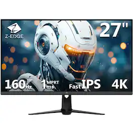 Z-Edge - 27" 4K UHD 3840x2160 160Hz 1ms IPS Gaming Monitor, 1.07 Billion Color, 450cd/m², FreeSync, HDMI x 2, DP x 2 - Black