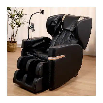 Front. Boyel Living - Full Body Zero Gravity Massage Chair with 6-Roller Massage Heat Air Compression Foot Rollers Bluetooth - Black.