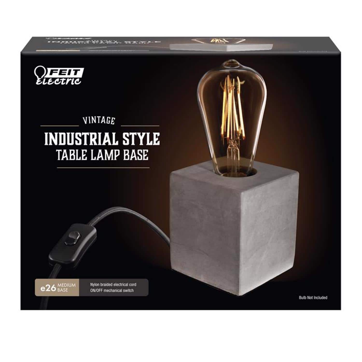 FEIT ELECTRIC - Feit 3.6 in. Concrete Beige/White Cube Lamp Base