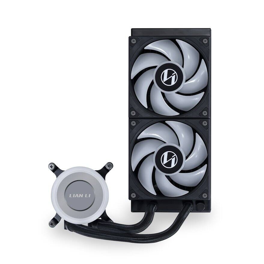 Back. Lian Li - Lian Li Galahad II Lite 240mm AIO CPU Cooler, RGB Fans, ARGB Pump, Low Noise, Switchable Lid (GA2L24RB) - RGB.