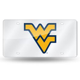 Rico Industries - West Virginia Mountaineers Mirrored Laser Cut License Plate Laser Tag - Multi