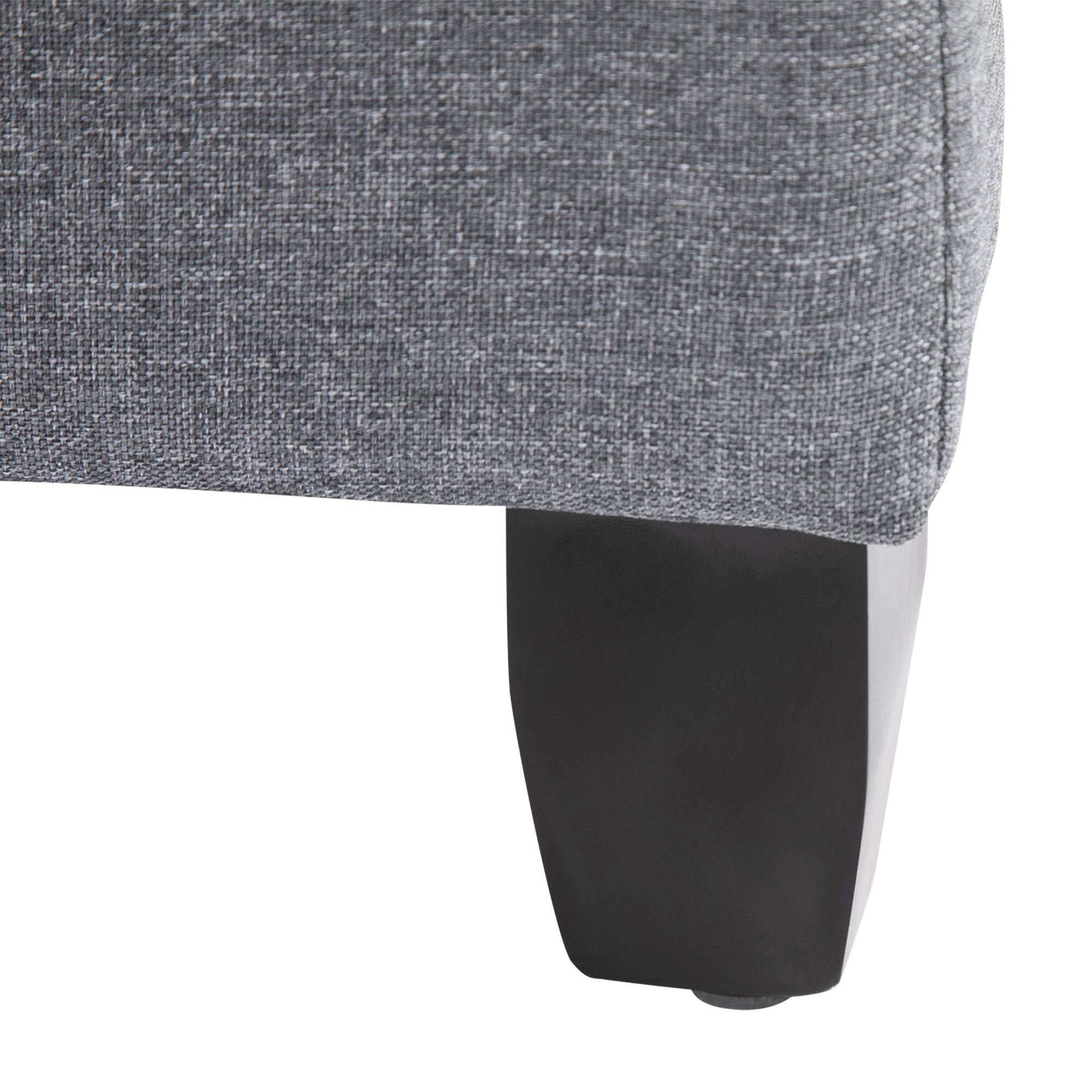 Alt View 8. Homcom - Half Moon Storage Ottoman, Upholstered Button Tufted Storage Bench with Lift Lid & Wood Legs (Living Room/Entryway) - Grey.