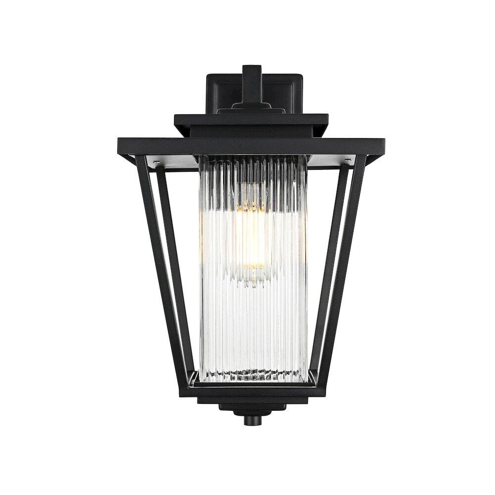 Back. Elegant Lighting - York 7 inch Outdoor Pendant in Black - Black.