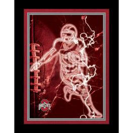 Fan Creations - Ohio State Buckeyes 12'' x 16'' Framed Neon Player Print - Black