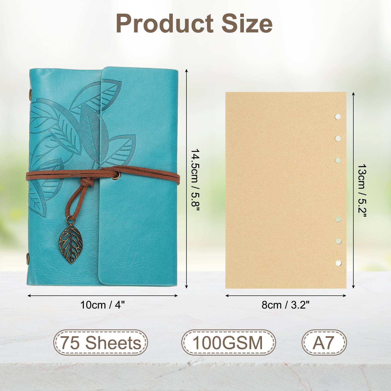 Product Size

14.5cm / 5.8"  
13cm / 5.2"  
10cm / 4"  
8cm / 3.2"  

75 Sheets  
100GSM  
A7