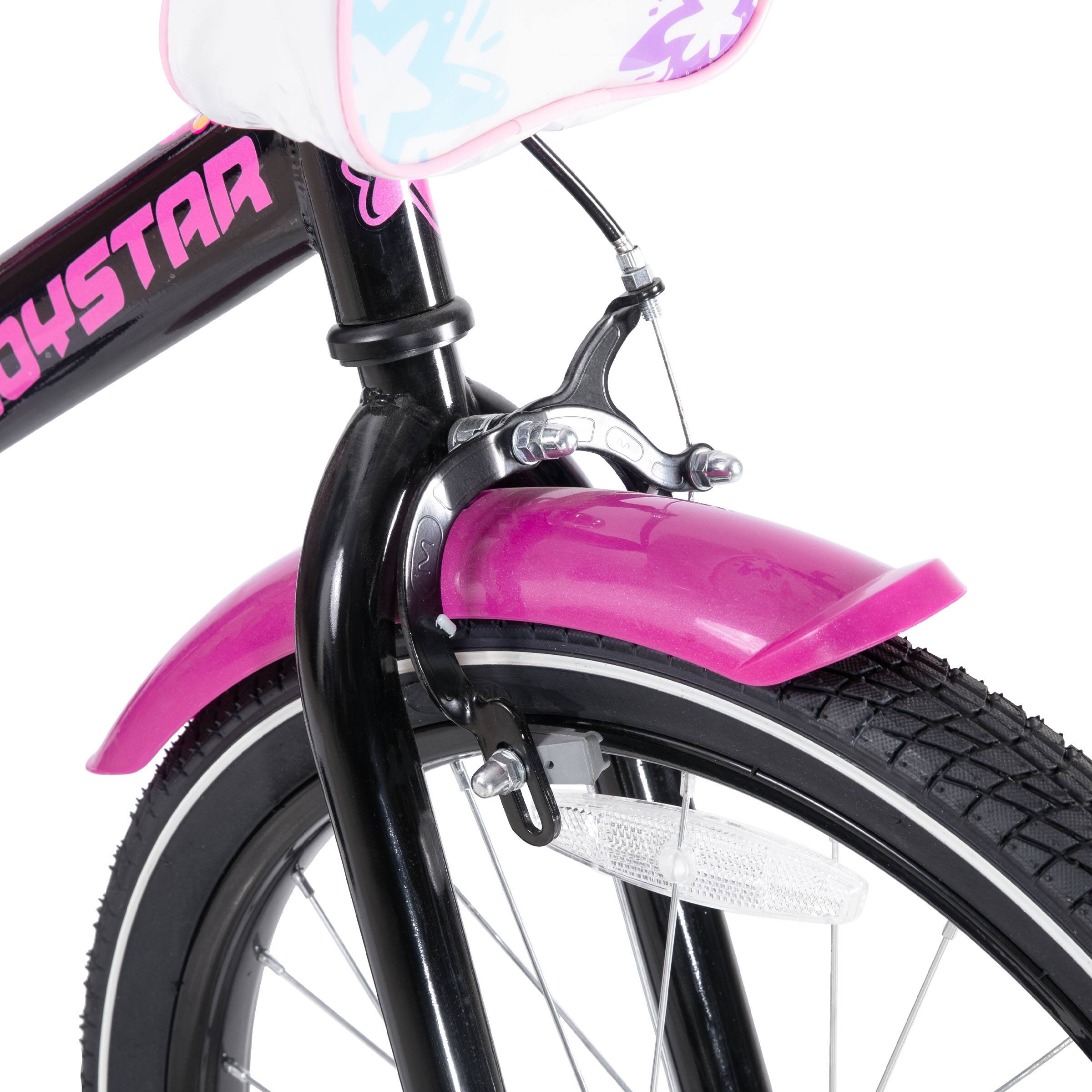 Alt View 8. JOYSTAR - JOYSTAR Zinnia 20" Kids Bike for Ages 7-13 Girls, Children's Bicycle with Training Wheels & Doll Seat, Black - Black.